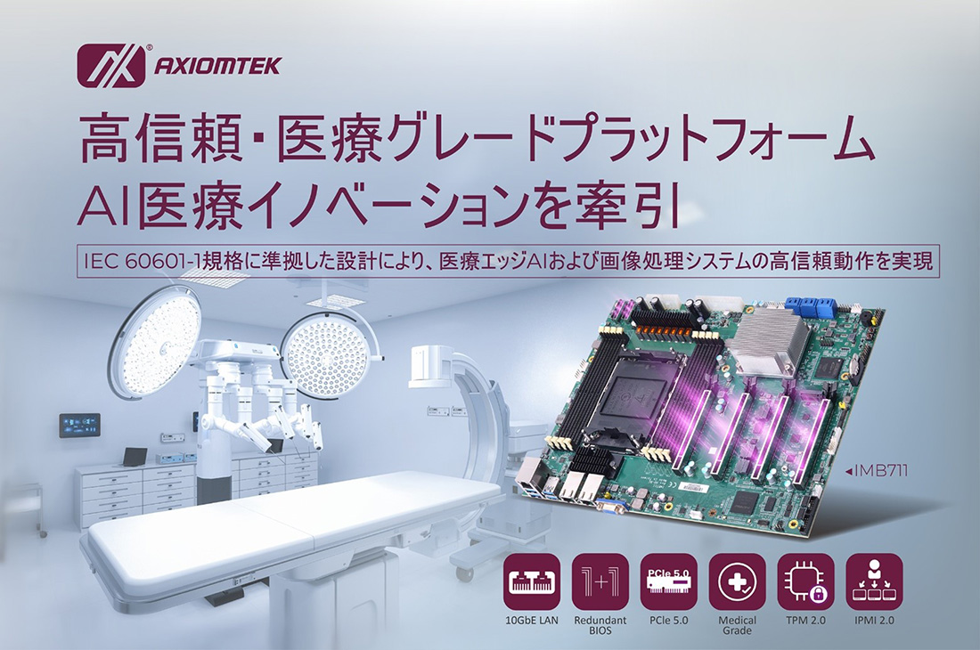 医療用途およびミッションクリティカルAIデータセンター向けに設計された 高性能ATXプラットフォーム IMB711